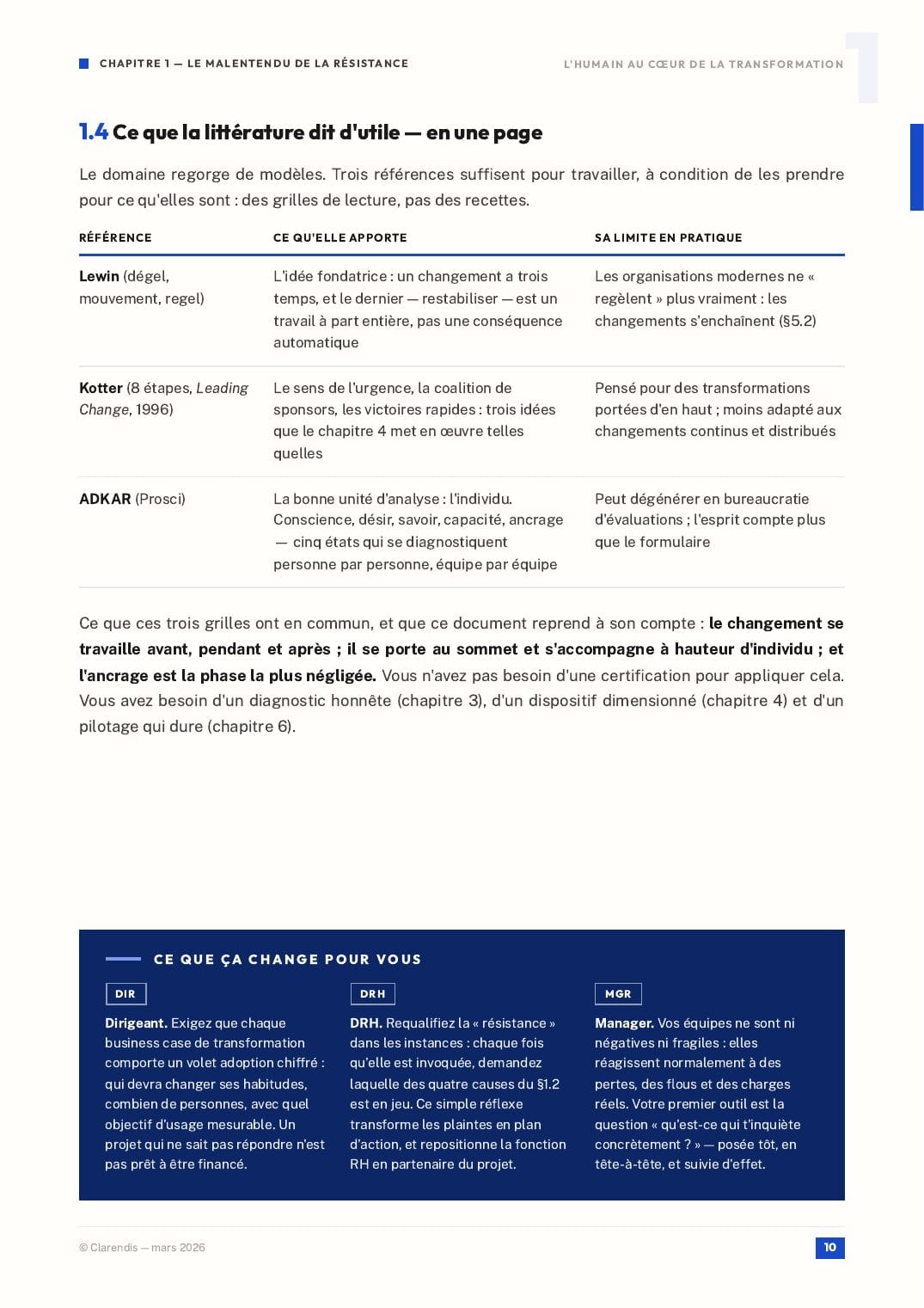 Page 10 du livre blanc « Conduite du Changement : L’Humain au Cœur de la Transformation »