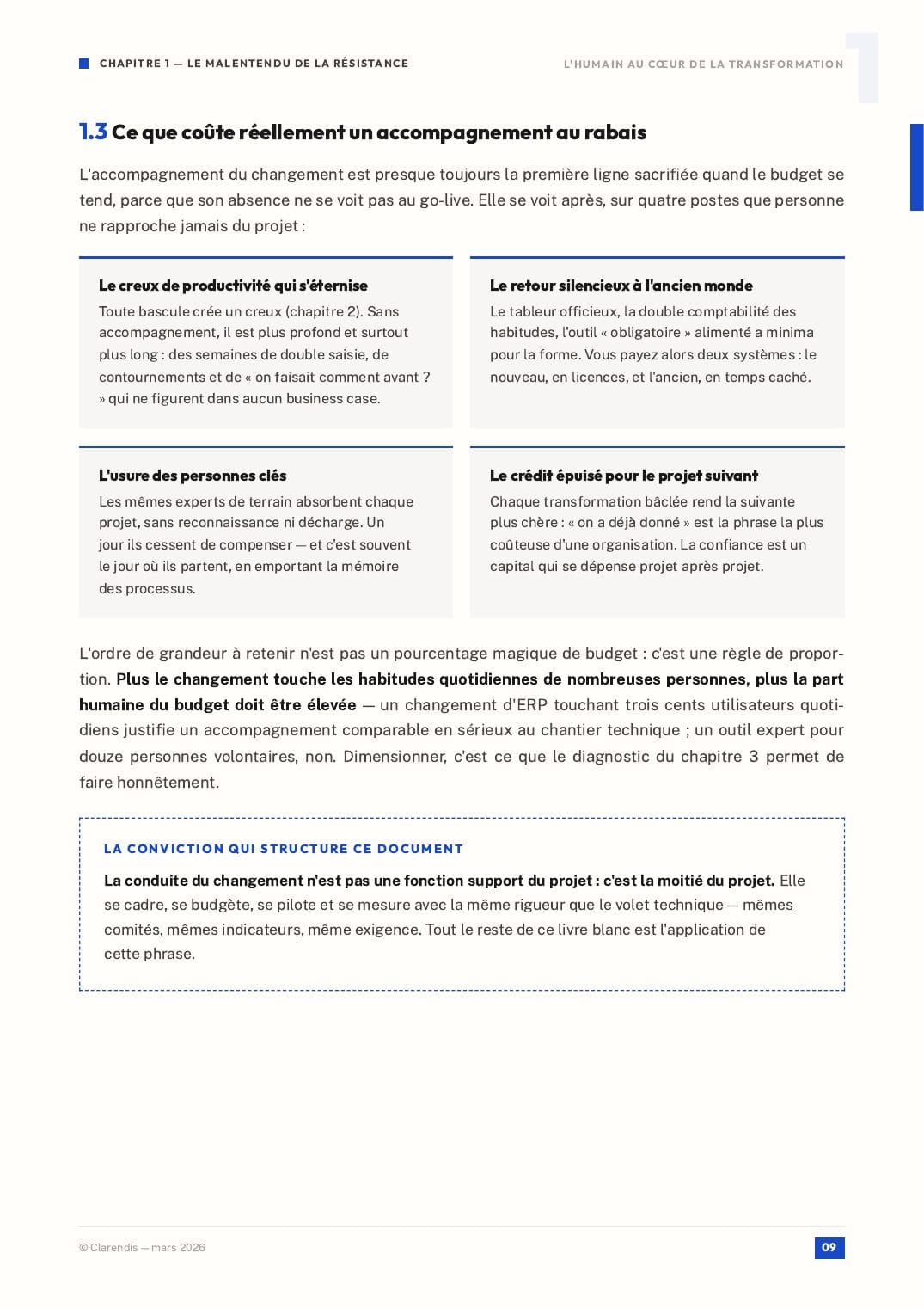 Page 9 du livre blanc « Conduite du Changement : L’Humain au Cœur de la Transformation »