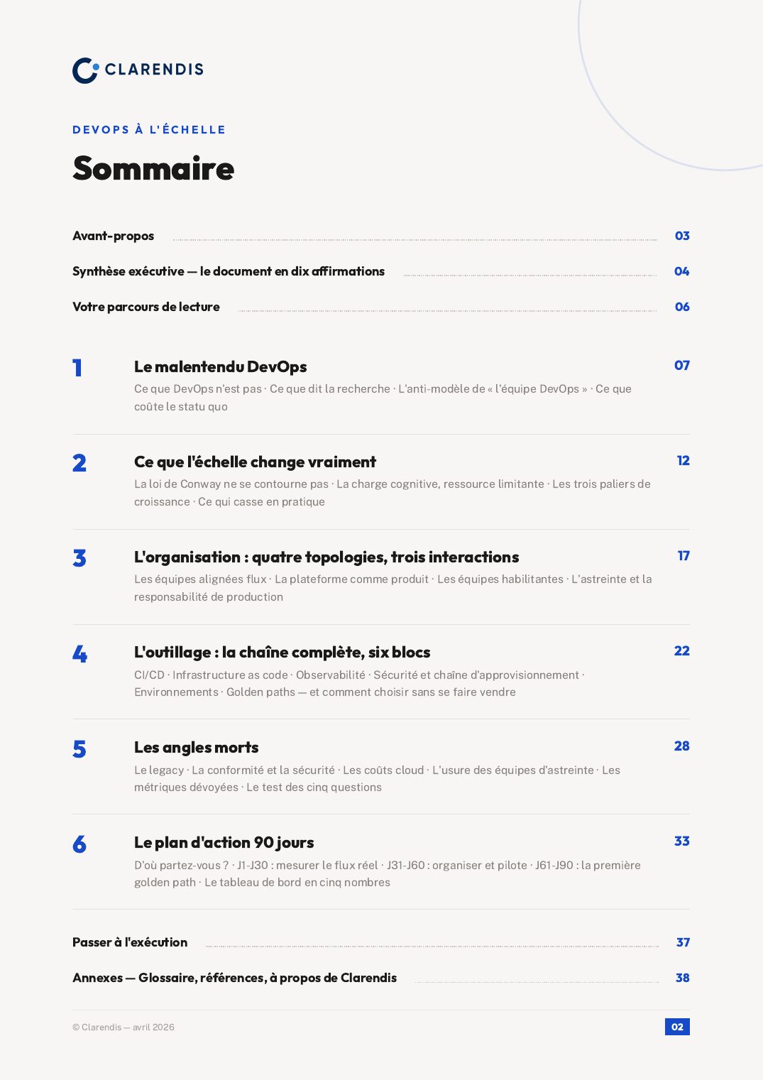 Page 2 du livre blanc « DevOps à l’échelle : Organisation et outillage »