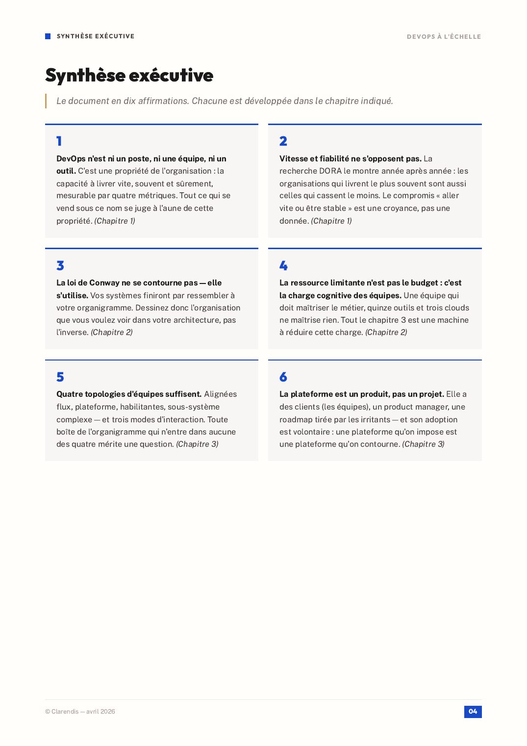 Page 4 du livre blanc « DevOps à l’échelle : Organisation et outillage »