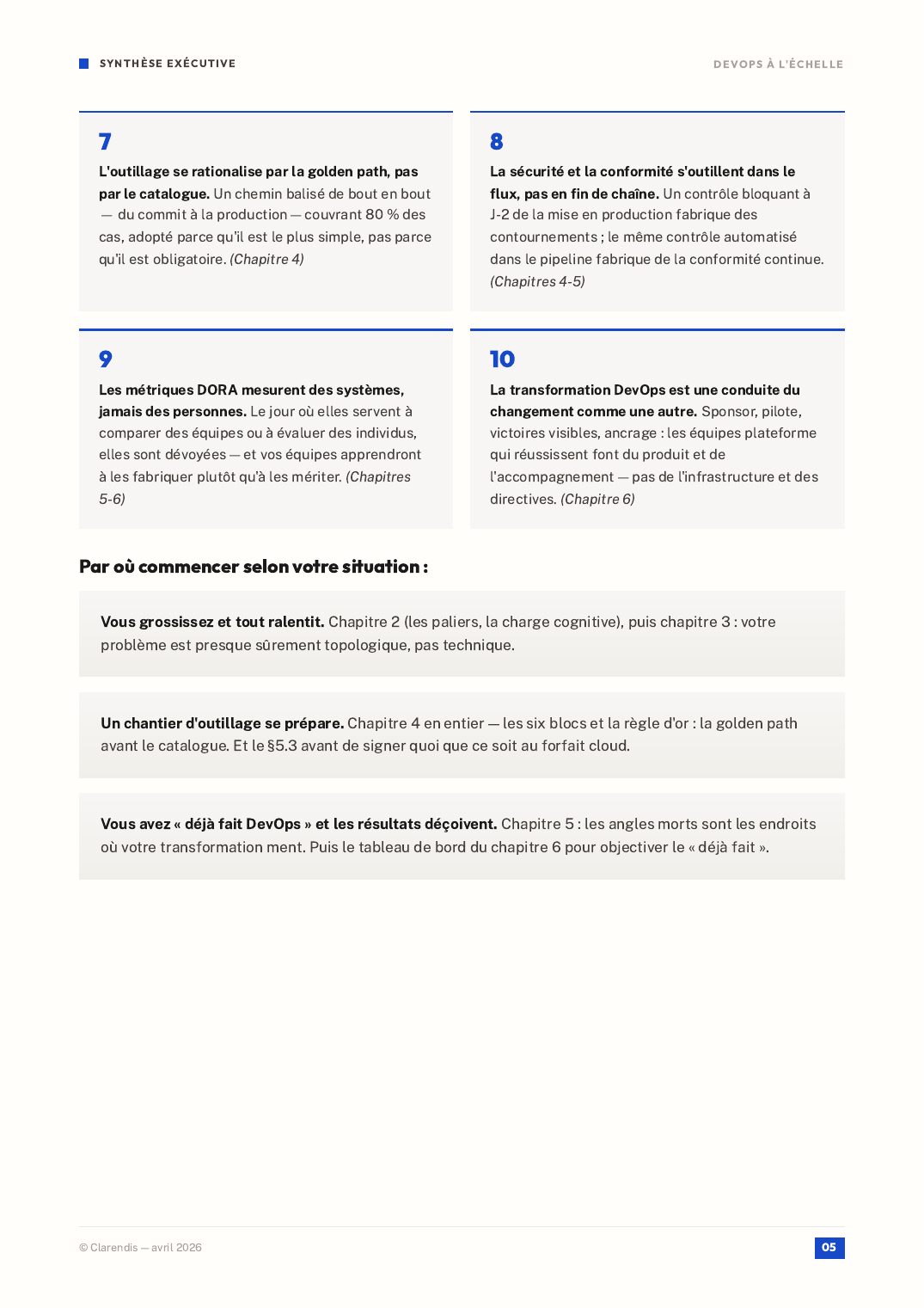 Page 5 du livre blanc « DevOps à l’échelle : Organisation et outillage »