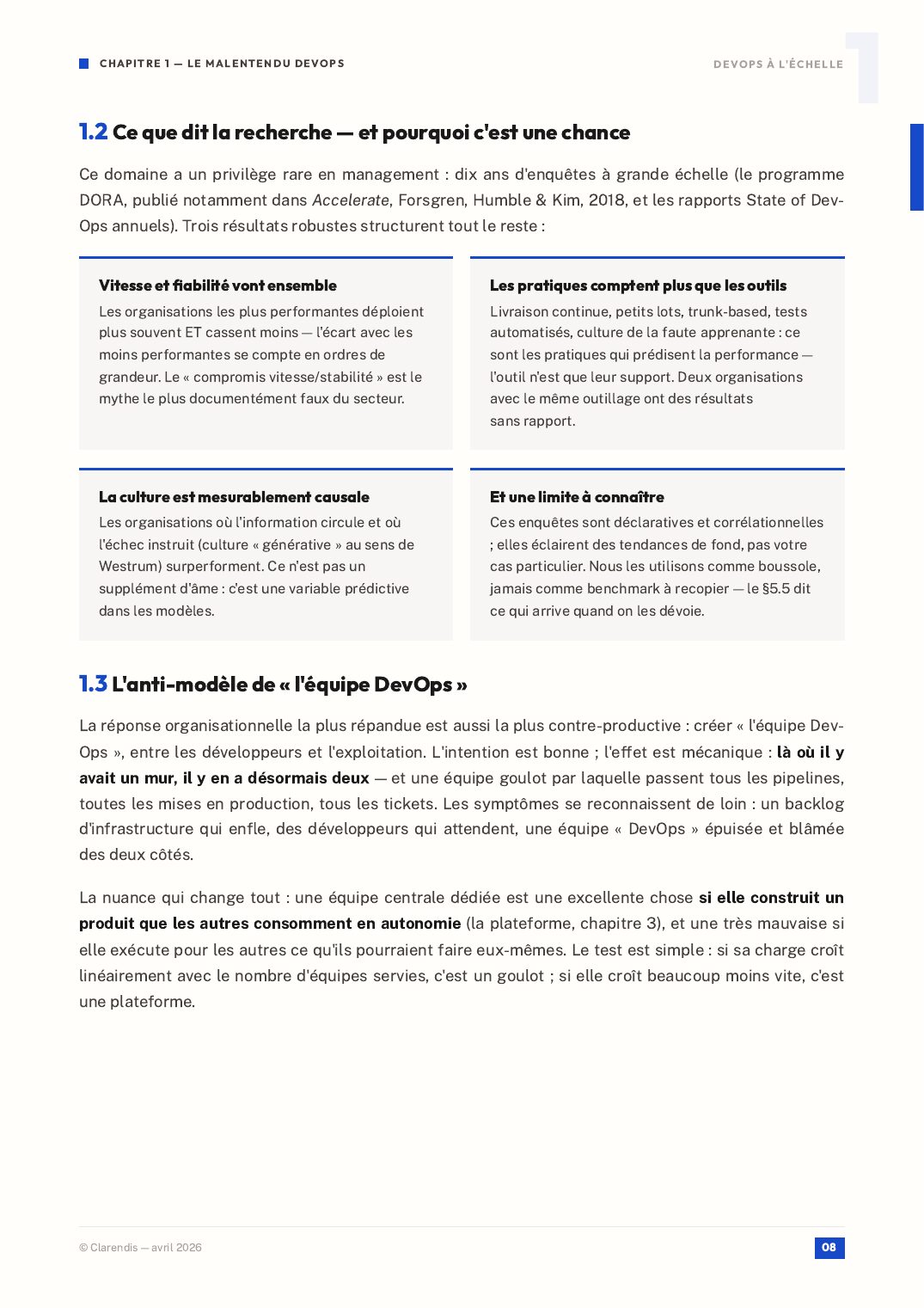 Page 8 du livre blanc « DevOps à l’échelle : Organisation et outillage »