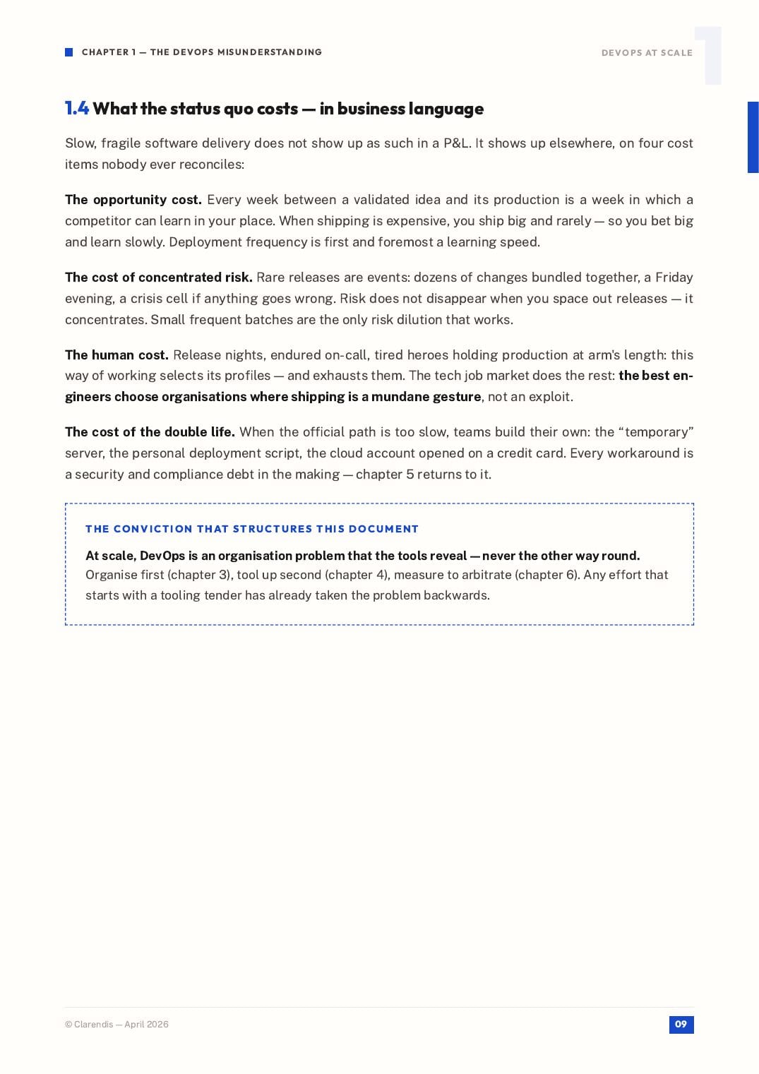 Page 9 of the white paper “DevOps at scale: Organisation and tooling”