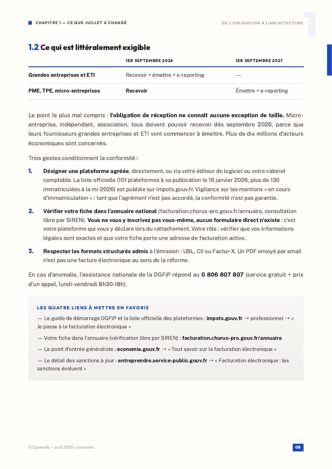 Page 8 du livre blanc « De l’obligation à l’architecture — Facturation électronique 2026-2035 »