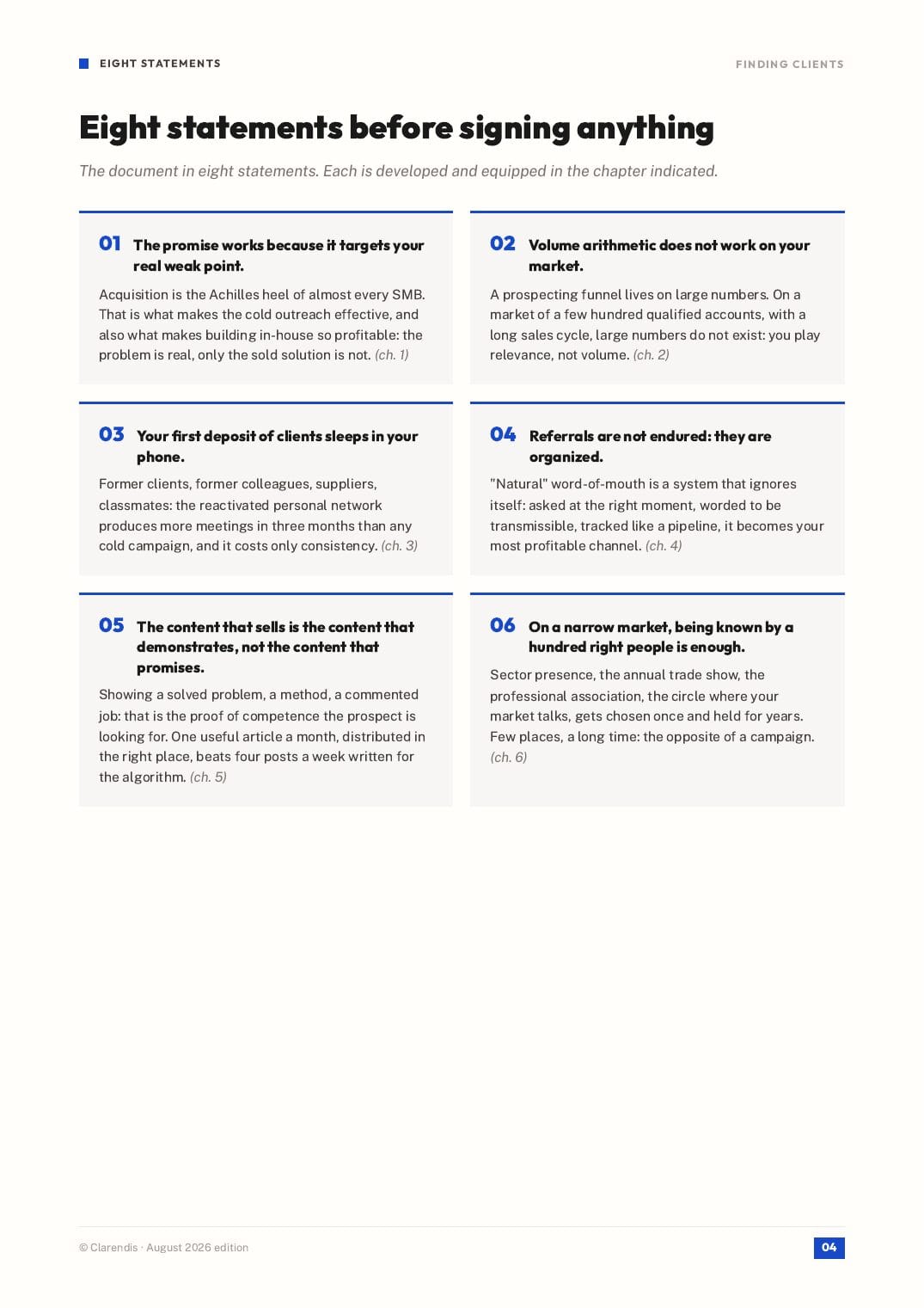 Page 4 of the white paper “Finding clients: what outsourced prospecting will not do for you”