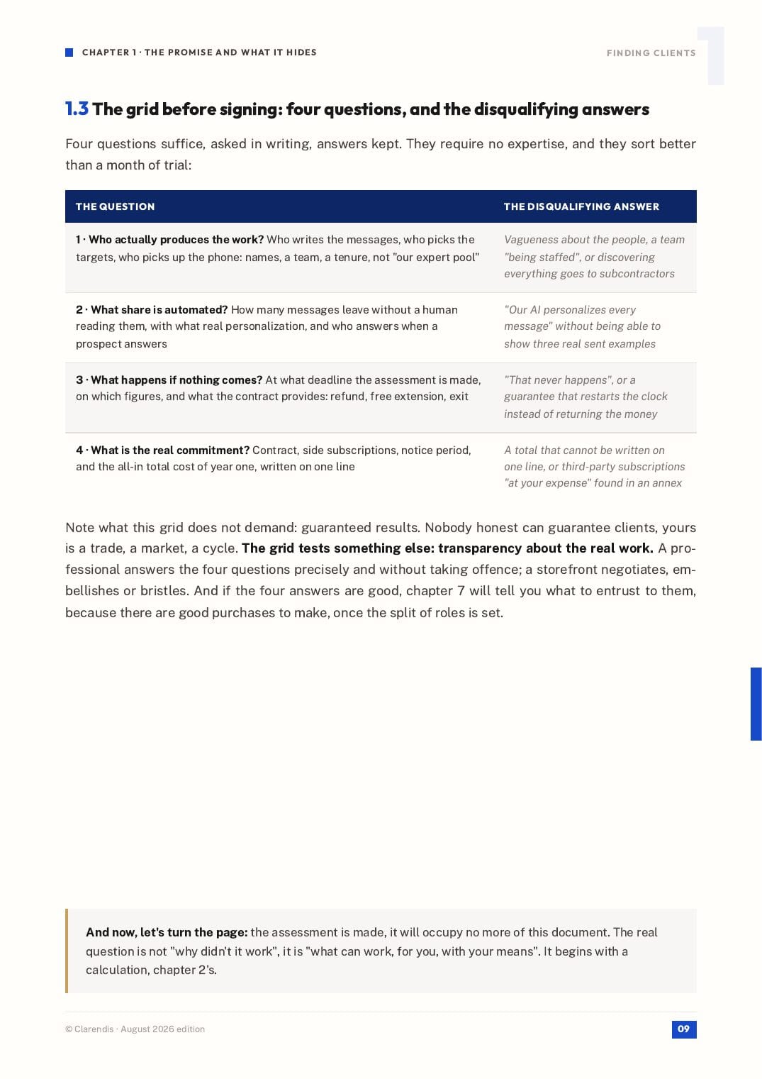 Page 9 of the white paper “Finding clients: what outsourced prospecting will not do for you”