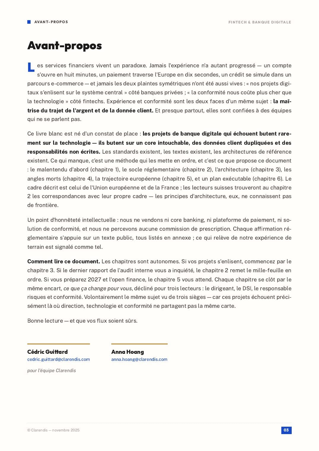 Page 3 du livre blanc « FinTech & Banque Digitale : Transformer les Services Financiers »