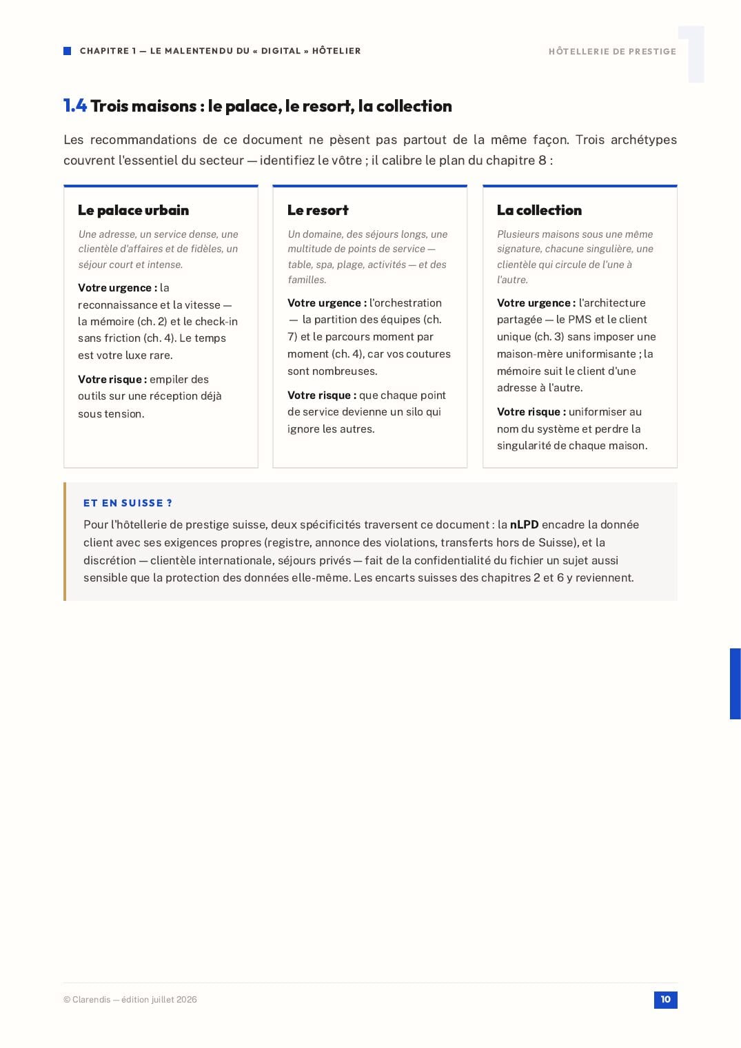 Page 10 du livre blanc « Hôtellerie de Prestige : Orchestration d’une Expérience Sans Couture »
