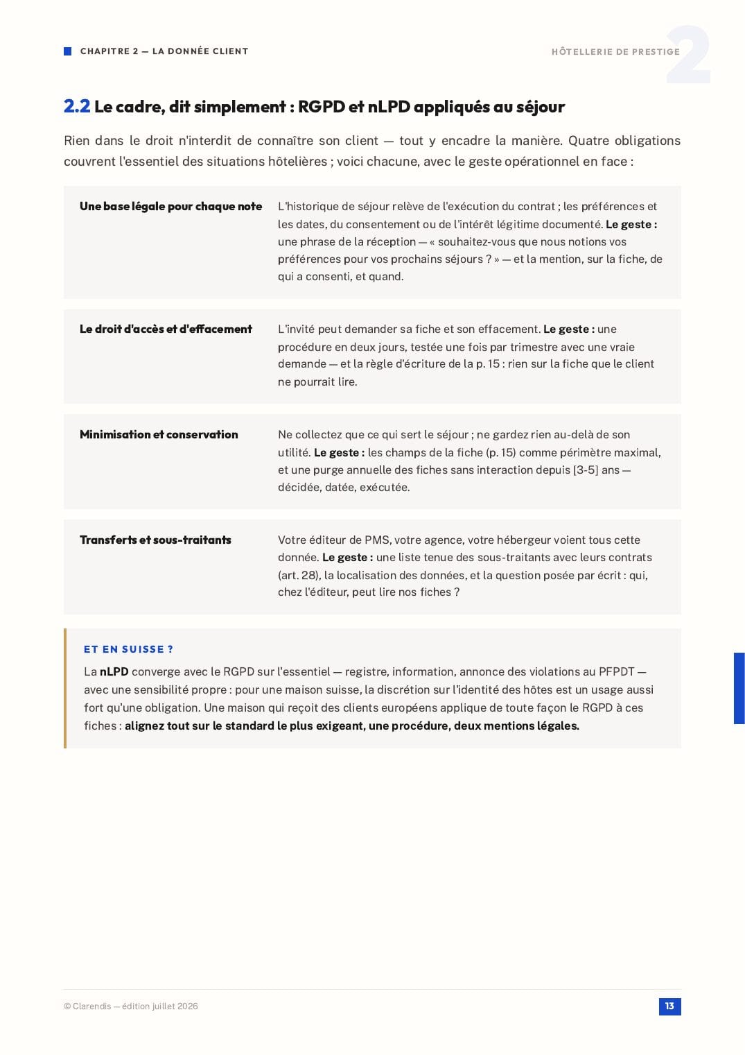 Page 13 du livre blanc « Hôtellerie de Prestige : Orchestration d’une Expérience Sans Couture »
