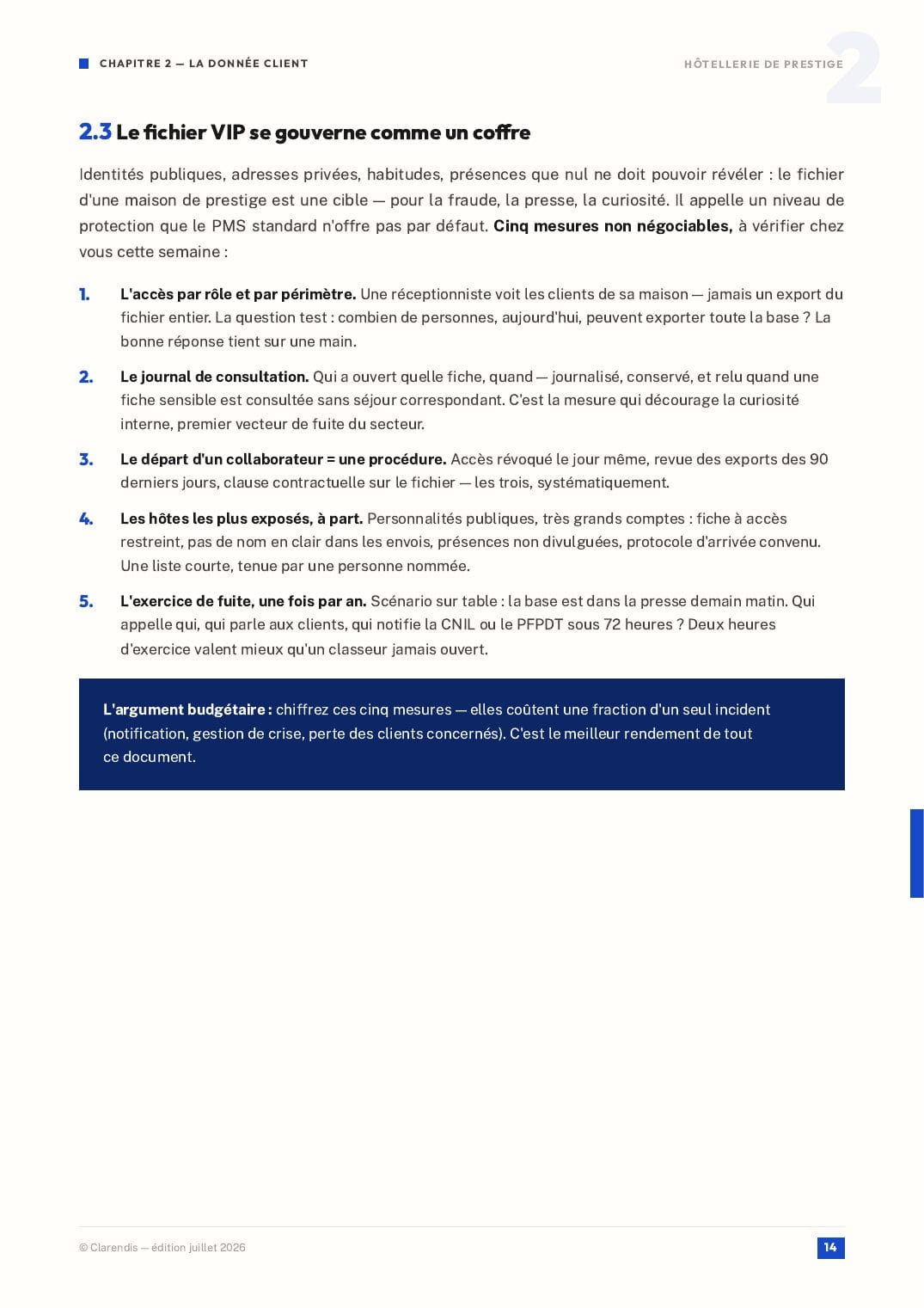 Page 14 du livre blanc « Hôtellerie de Prestige : Orchestration d’une Expérience Sans Couture »