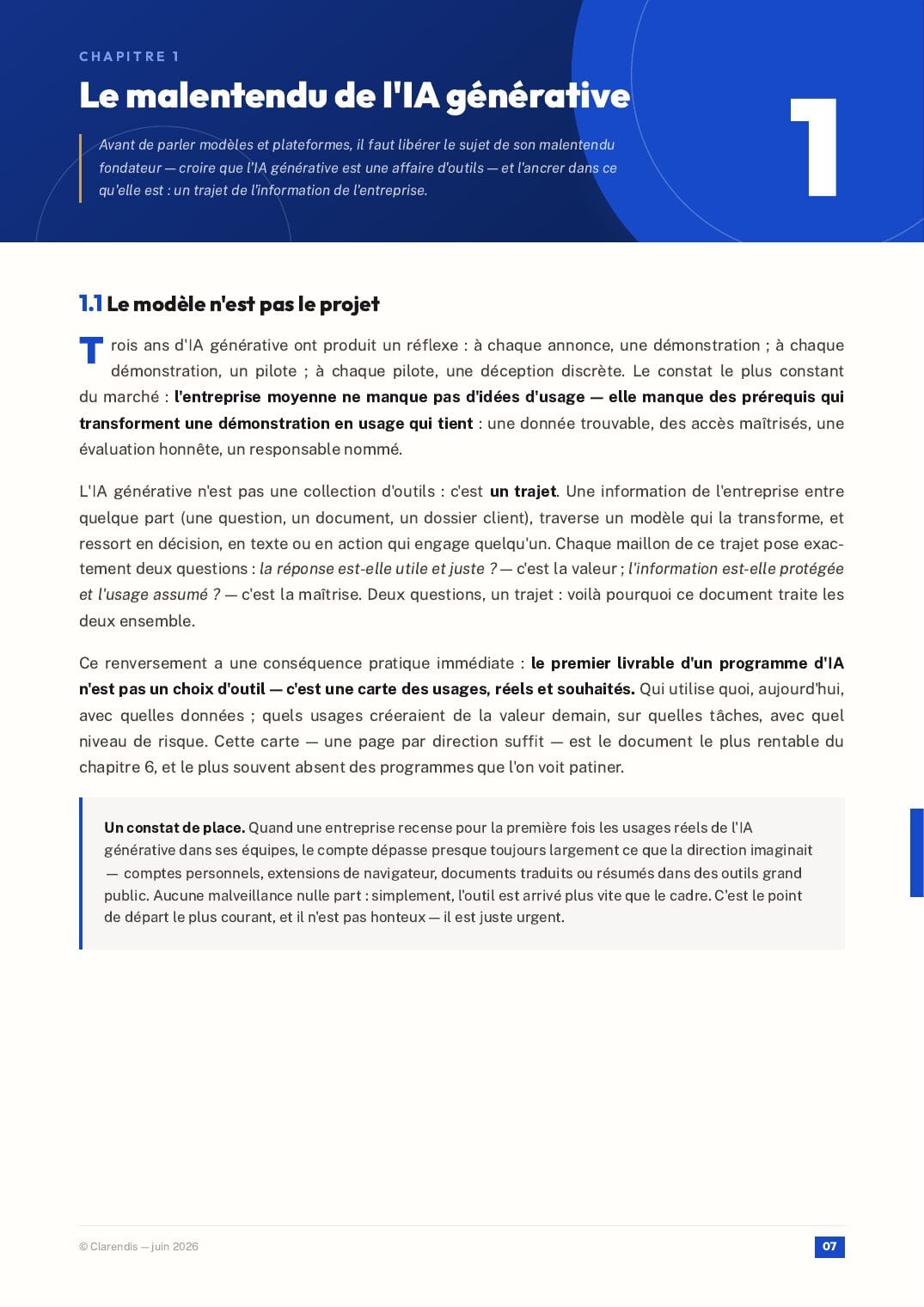 Page 7 du livre blanc « IA Générative en entreprise : Enjeux et prérequis »