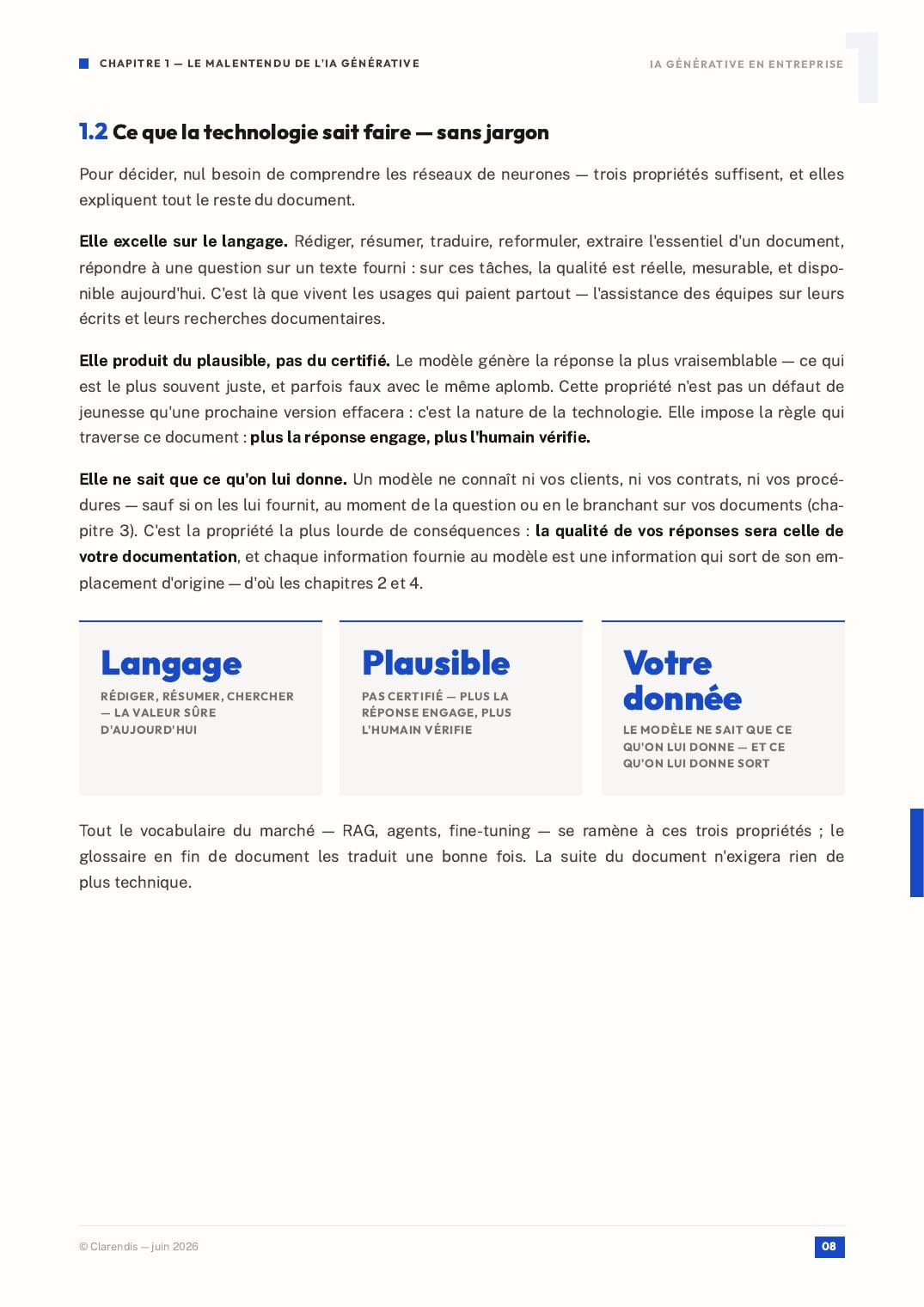 Page 8 du livre blanc « IA Générative en entreprise : Enjeux et prérequis »