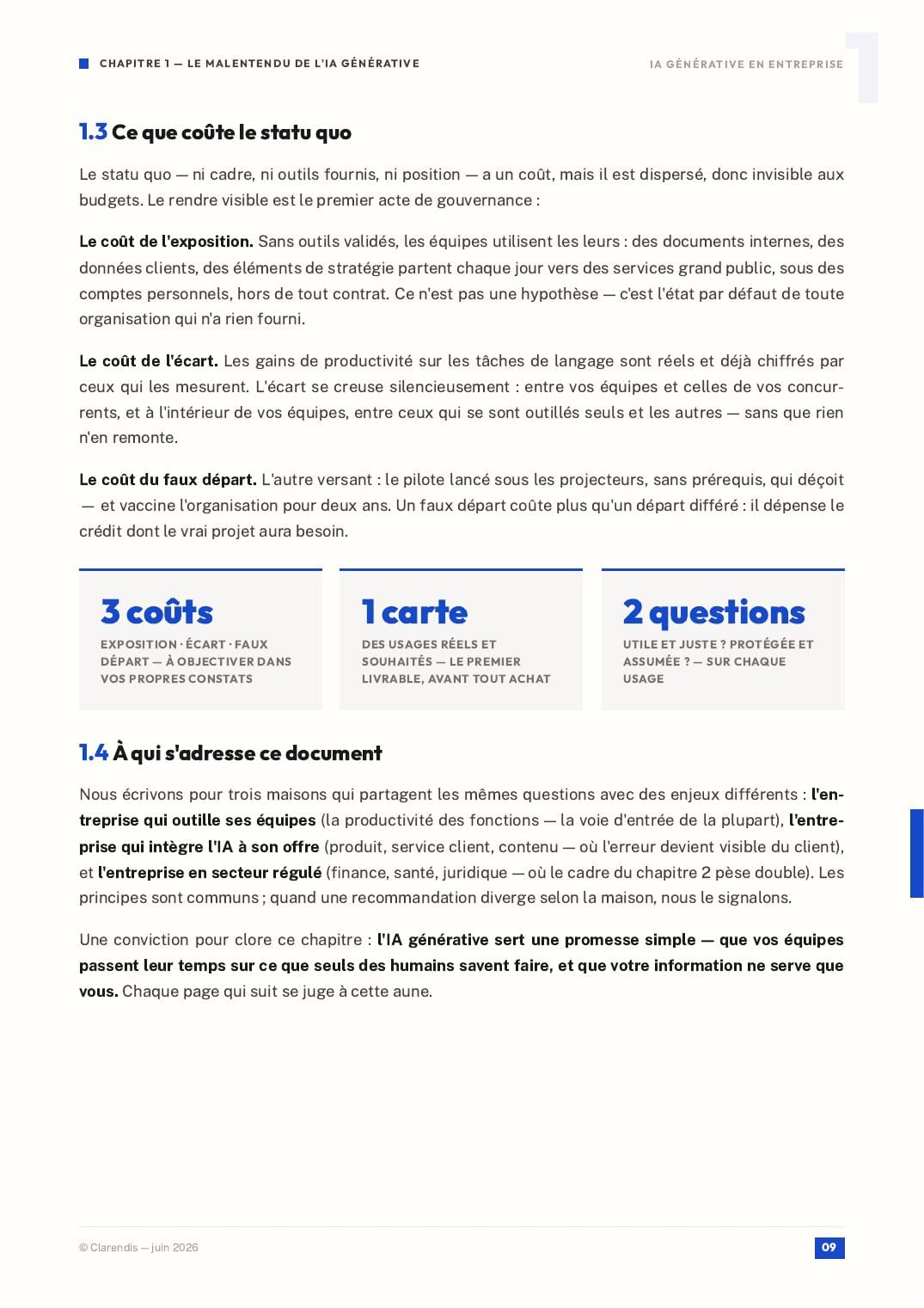 Page 9 du livre blanc « IA Générative en entreprise : Enjeux et prérequis »