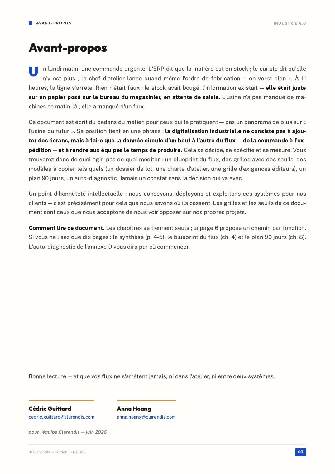 Page 3 du livre blanc « Industrie 4.0 : MES, WMS et Digitalisation de la Production »