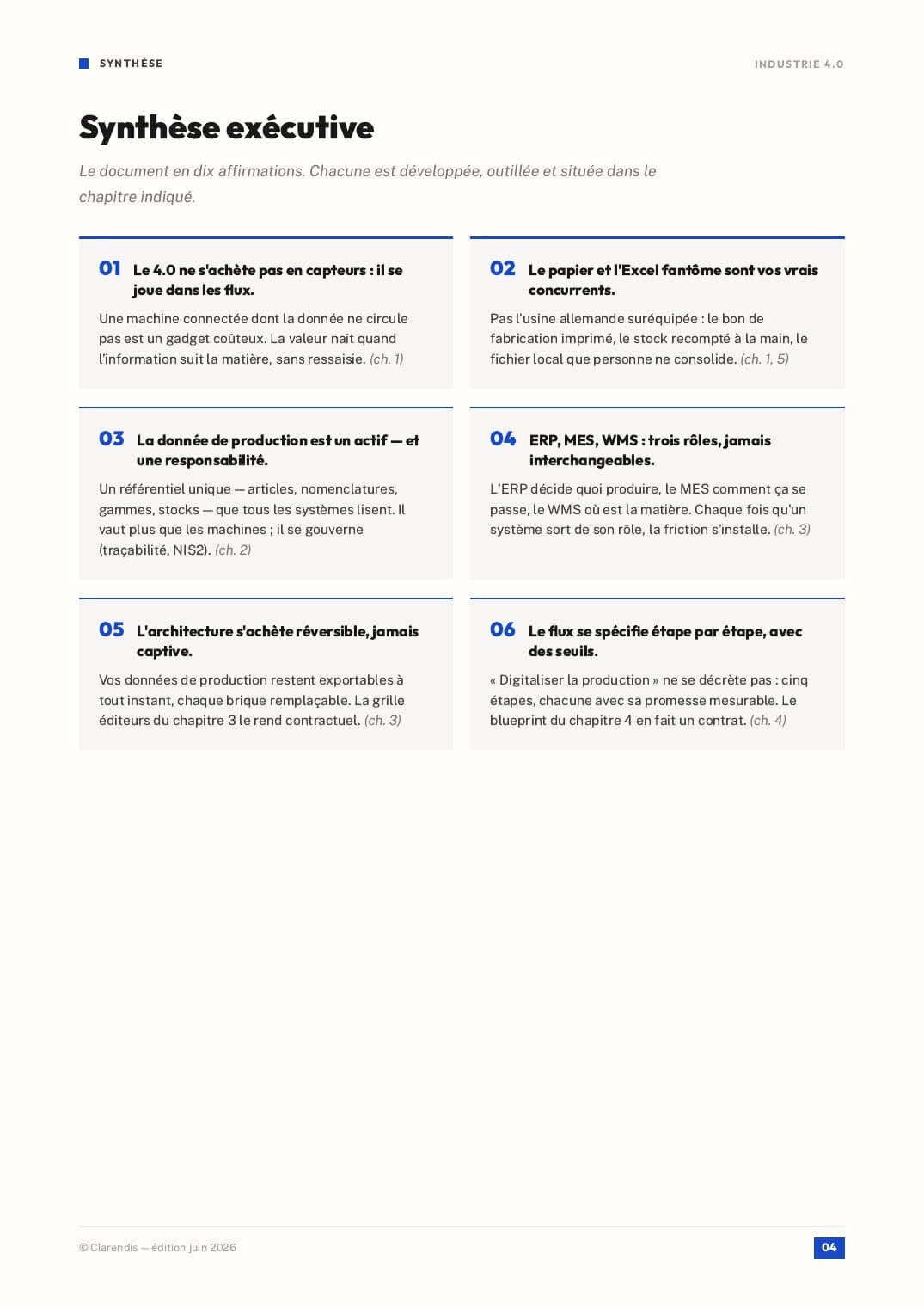 Page 4 du livre blanc « Industrie 4.0 : MES, WMS et Digitalisation de la Production »