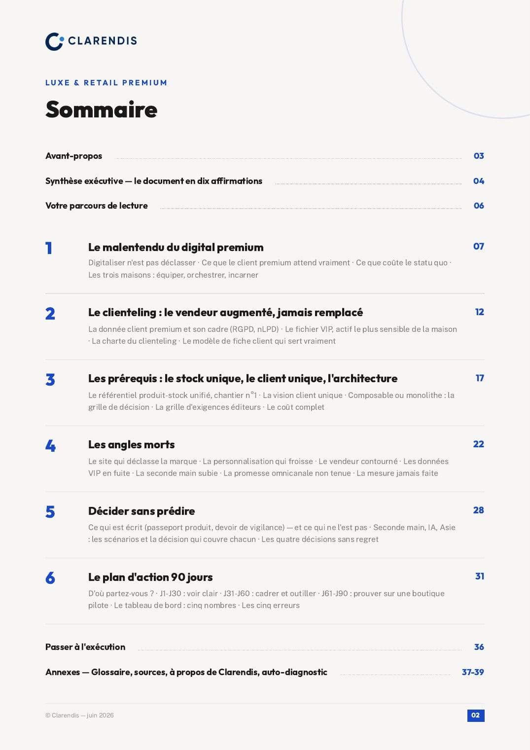 Page 2 du livre blanc « Luxe & Retail : Excellence Digitale et Expérience Client Premium »