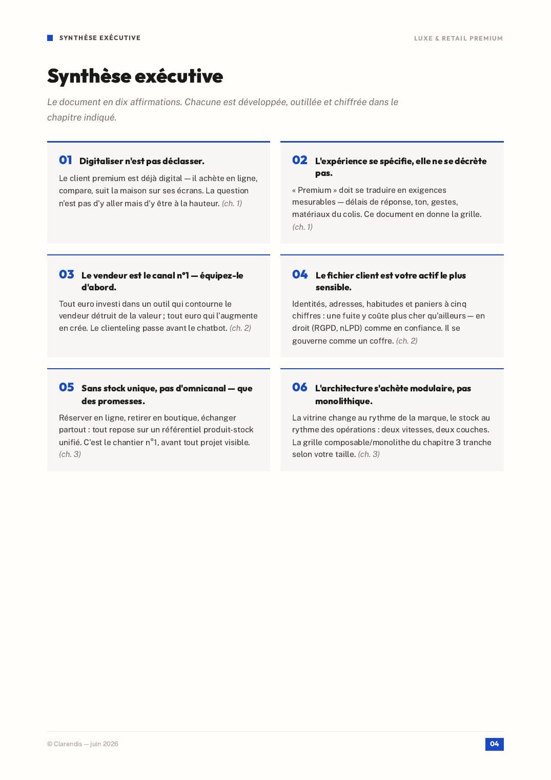 Page 4 du livre blanc « Luxe & Retail : Excellence Digitale et Expérience Client Premium »