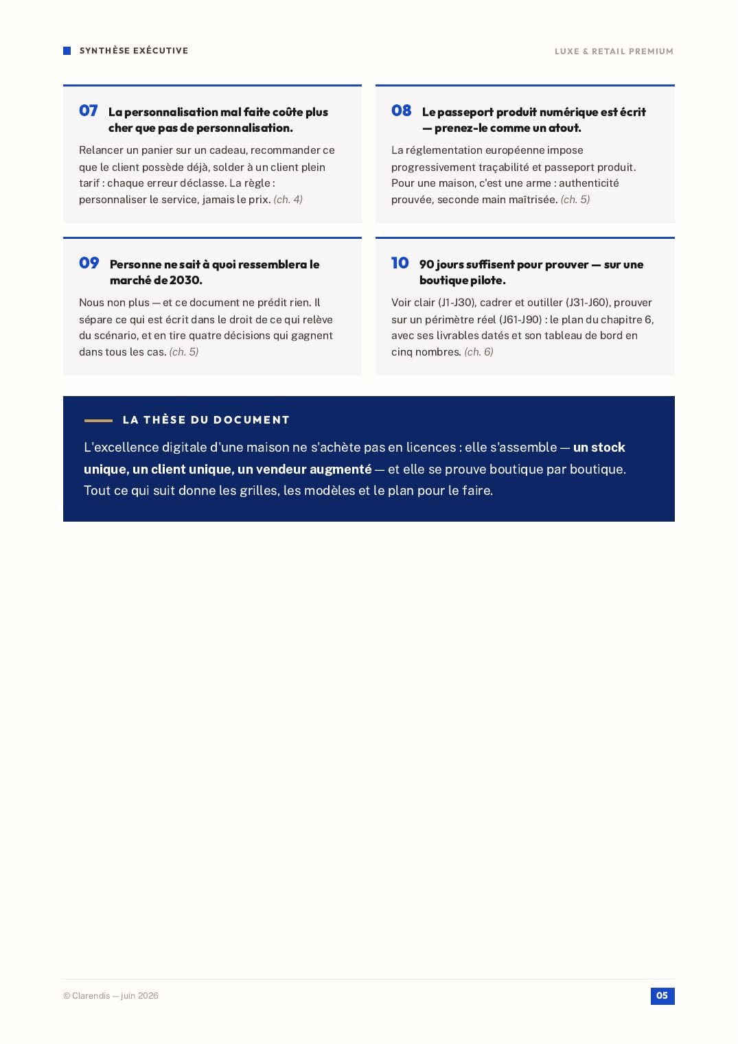 Page 5 du livre blanc « Luxe & Retail : Excellence Digitale et Expérience Client Premium »
