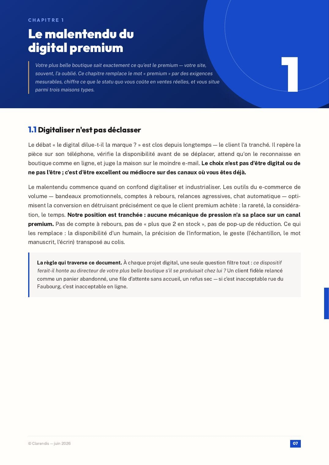 Page 7 du livre blanc « Luxe & Retail : Excellence Digitale et Expérience Client Premium »
