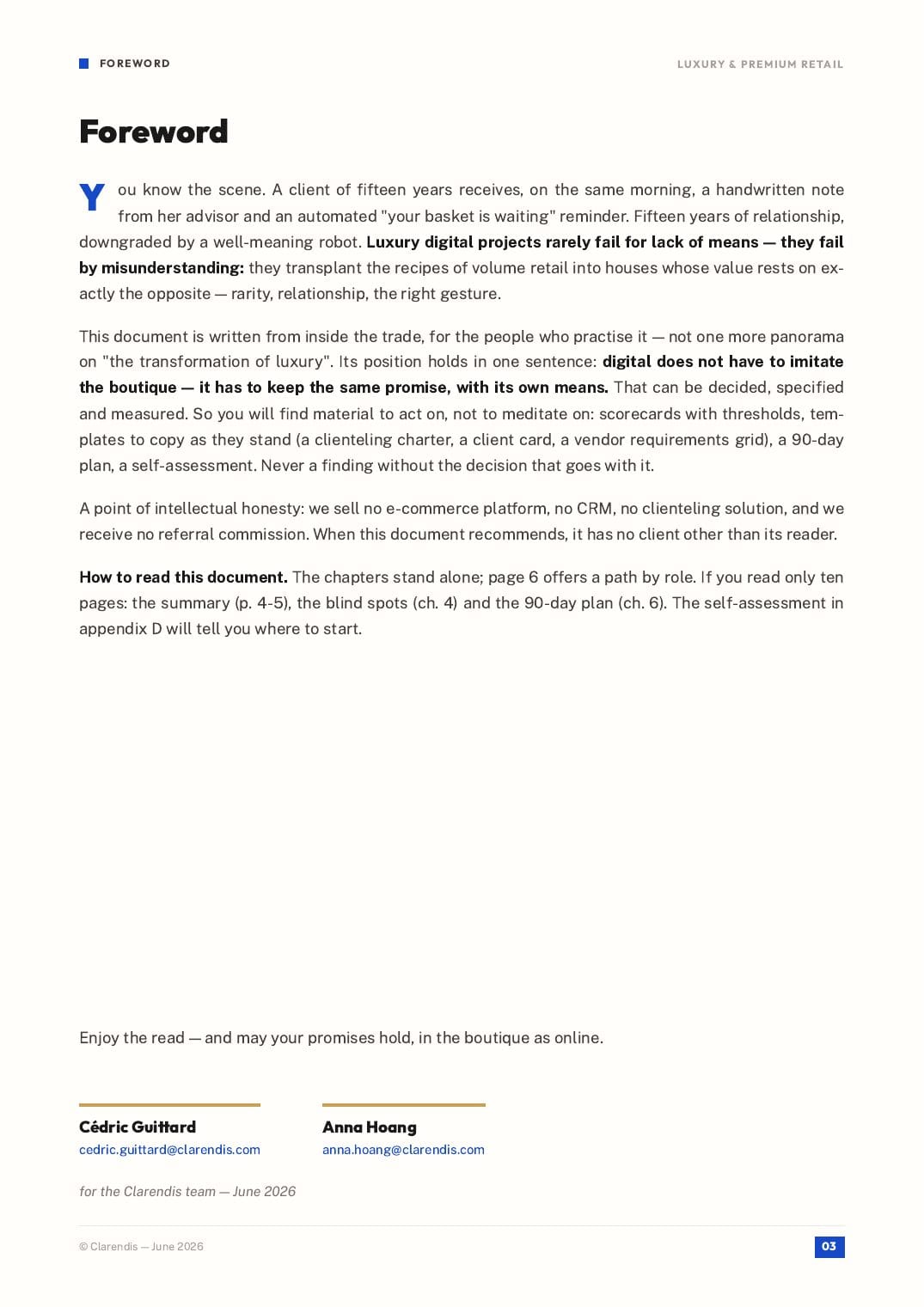 Page 3 of the white paper “Luxury & Retail: Digital Excellence and Premium Customer Experience”