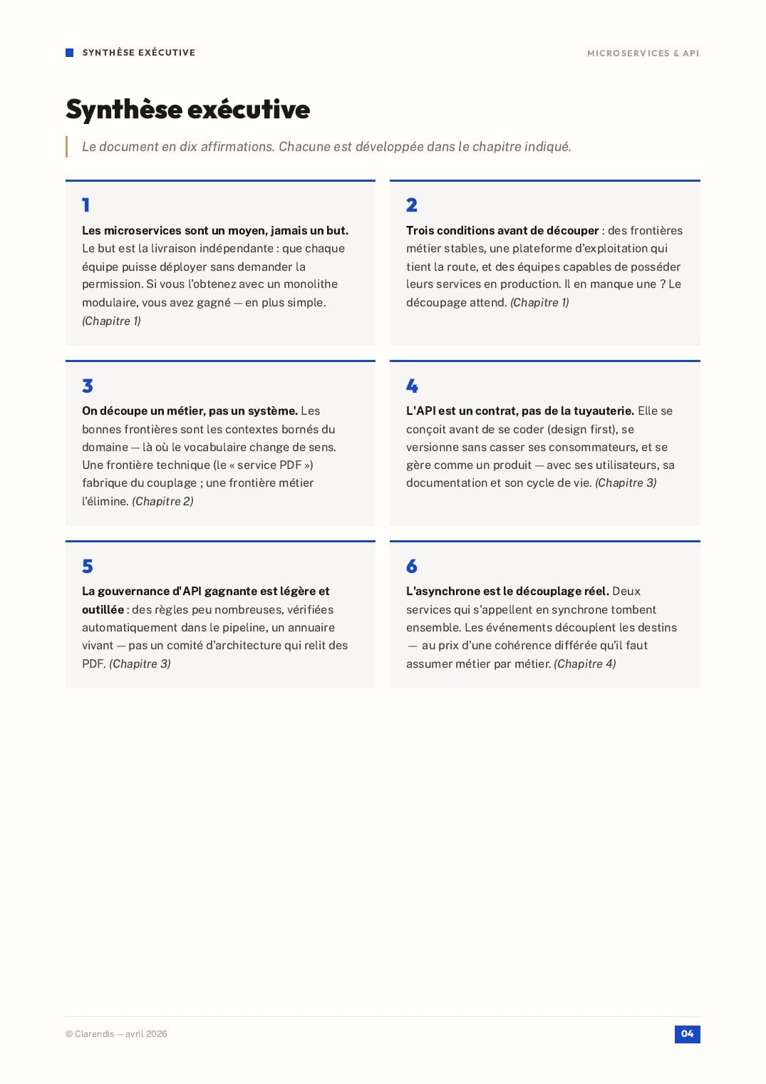 Page 4 du livre blanc « Microservices & API : Architectures Modernes pour l’Agilité »