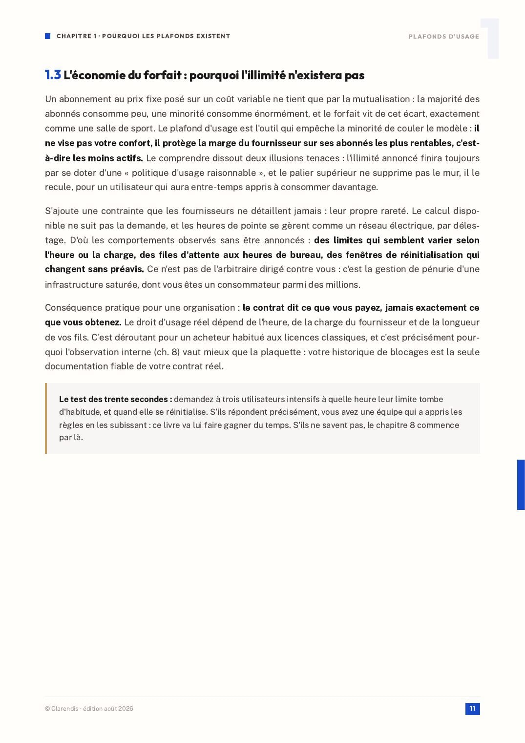 Page 11 du livre blanc « Plafonds d’usage : produire avec l’IA sans acheter du temps »