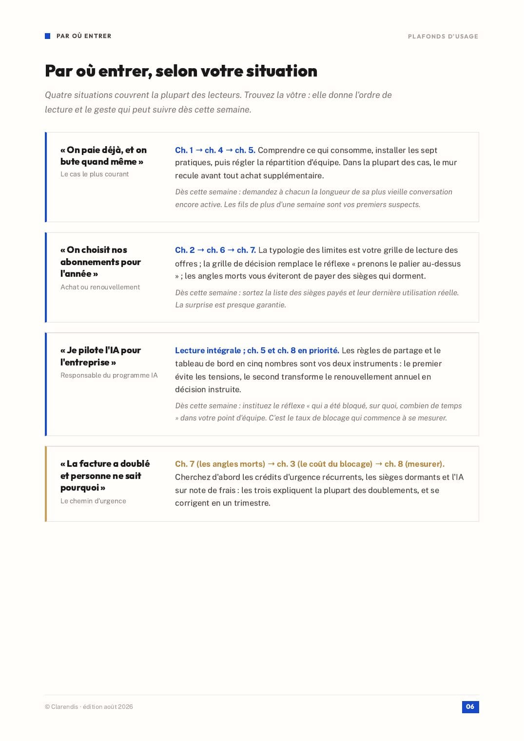 Page 6 du livre blanc « Plafonds d’usage : produire avec l’IA sans acheter du temps »