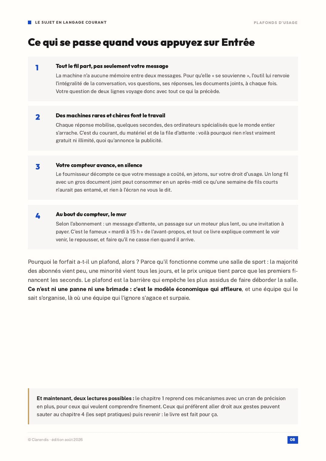 Page 8 du livre blanc « Plafonds d’usage : produire avec l’IA sans acheter du temps »