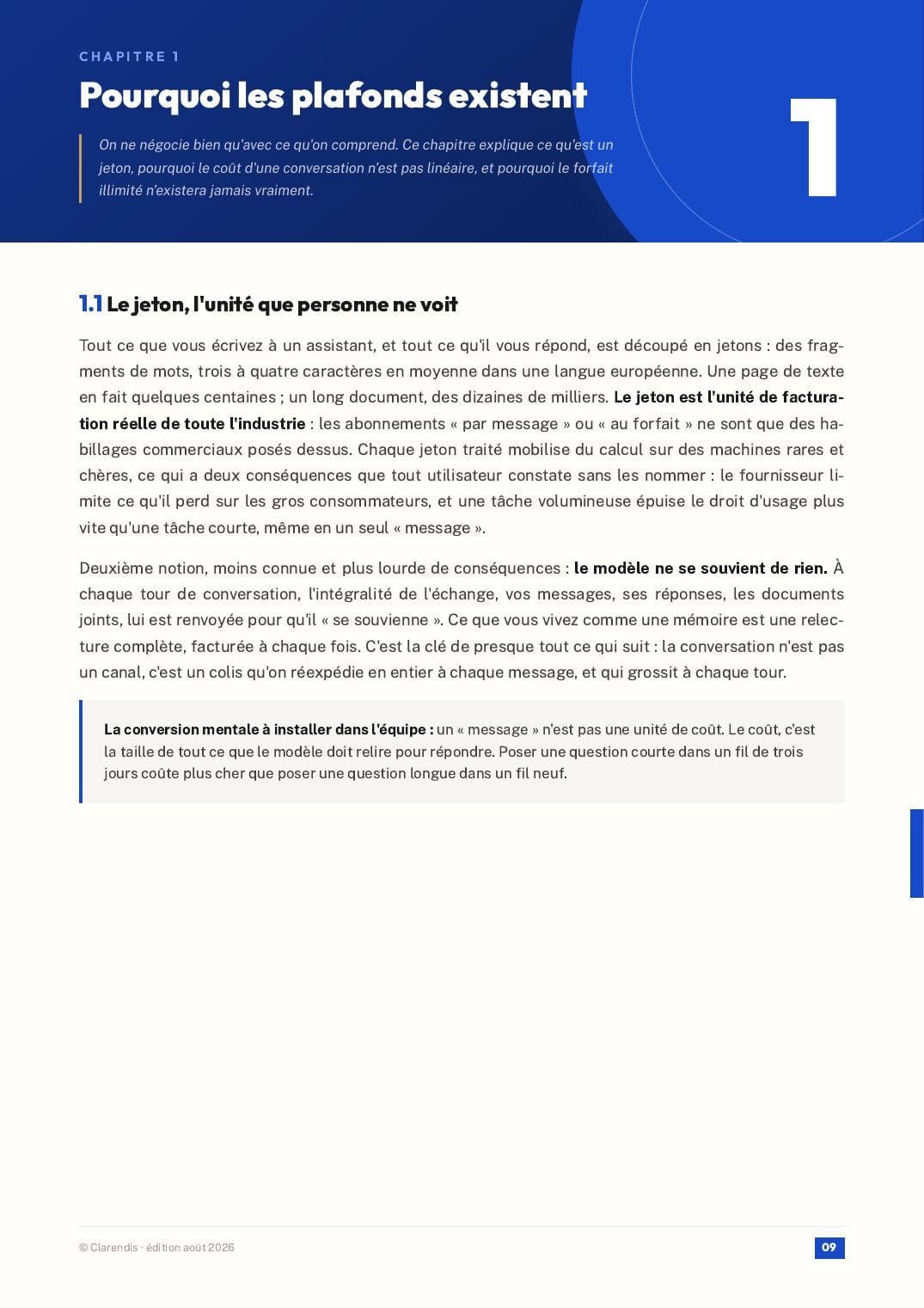 Page 9 du livre blanc « Plafonds d’usage : produire avec l’IA sans acheter du temps »