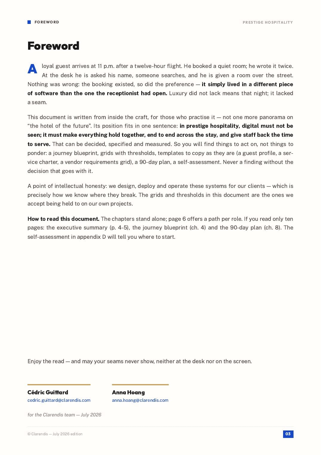Page 3 of the white paper “Luxury Hospitality: Orchestrating a Seamless Experience”