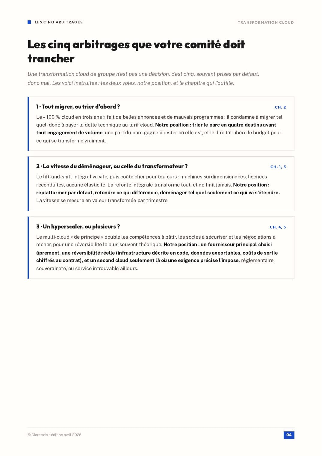 Page 4 du livre blanc « Transformation Cloud : Feuille de route pour les grands groupes »