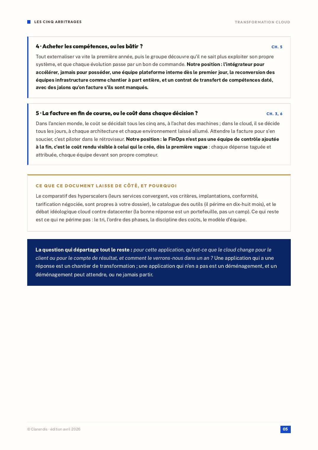 Page 5 du livre blanc « Transformation Cloud : Feuille de route pour les grands groupes »