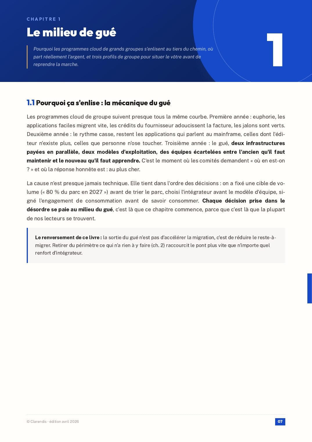 Page 7 du livre blanc « Transformation Cloud : Feuille de route pour les grands groupes »