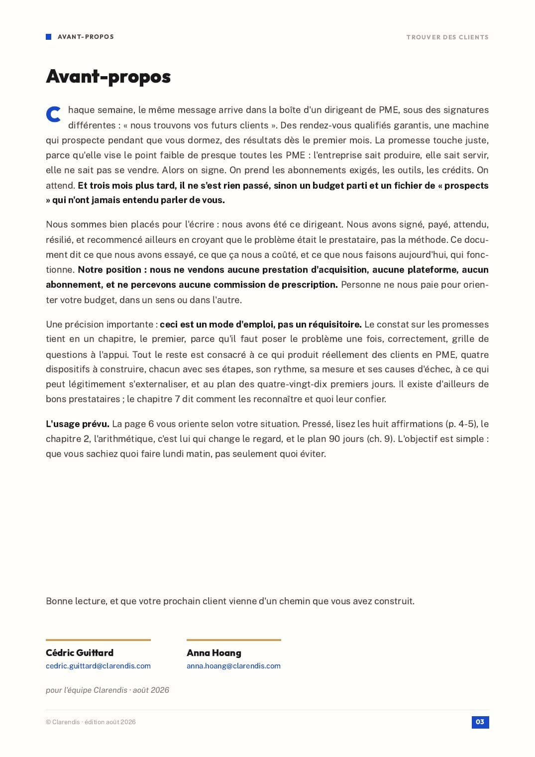 Page 3 du livre blanc « Trouver des clients : ce que la prospection externalisée ne fait pas à votre place »