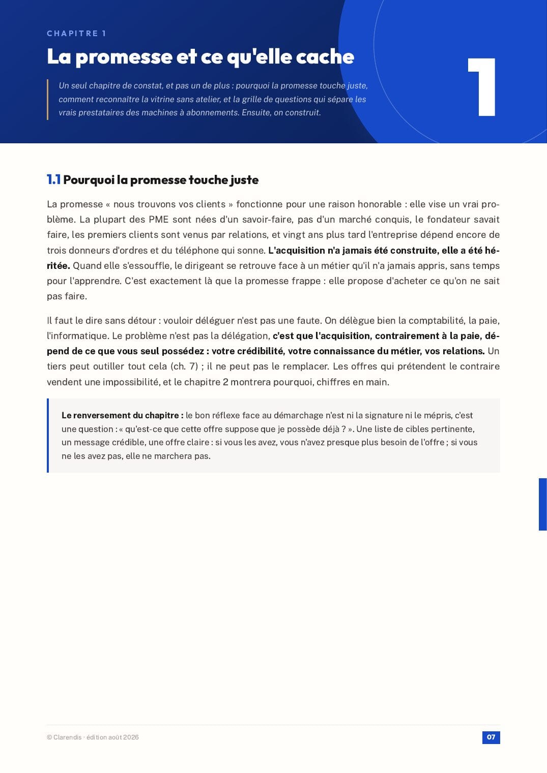 Page 7 du livre blanc « Trouver des clients : ce que la prospection externalisée ne fait pas à votre place »