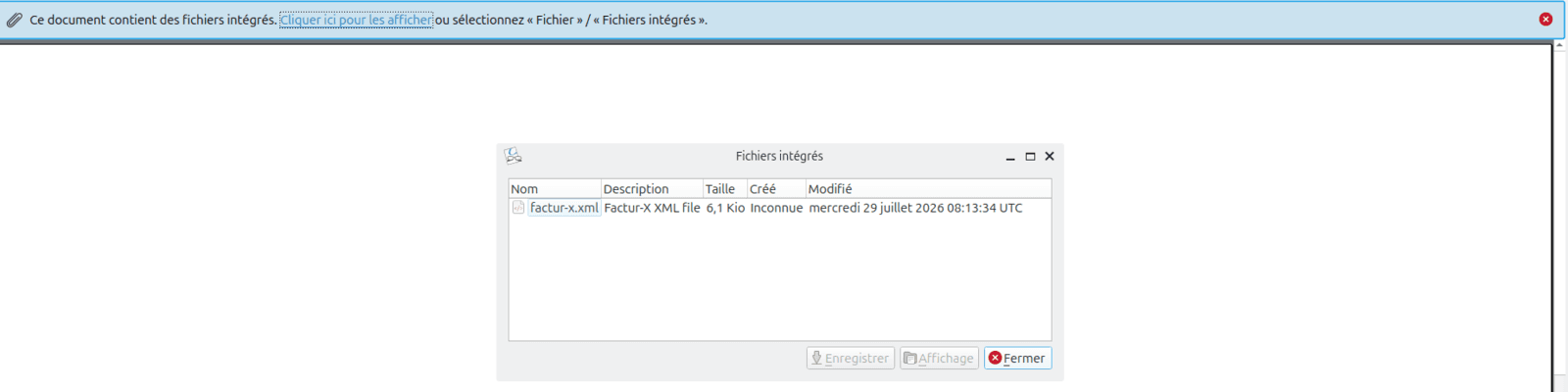 The structured file is genuinely embedded in the archivable document, visible in the list of attached files