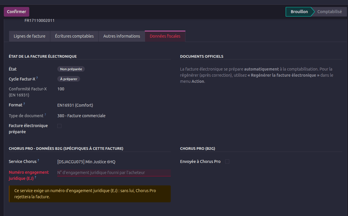 Missing legal commitment flagged before sending, the recipient service requiring it