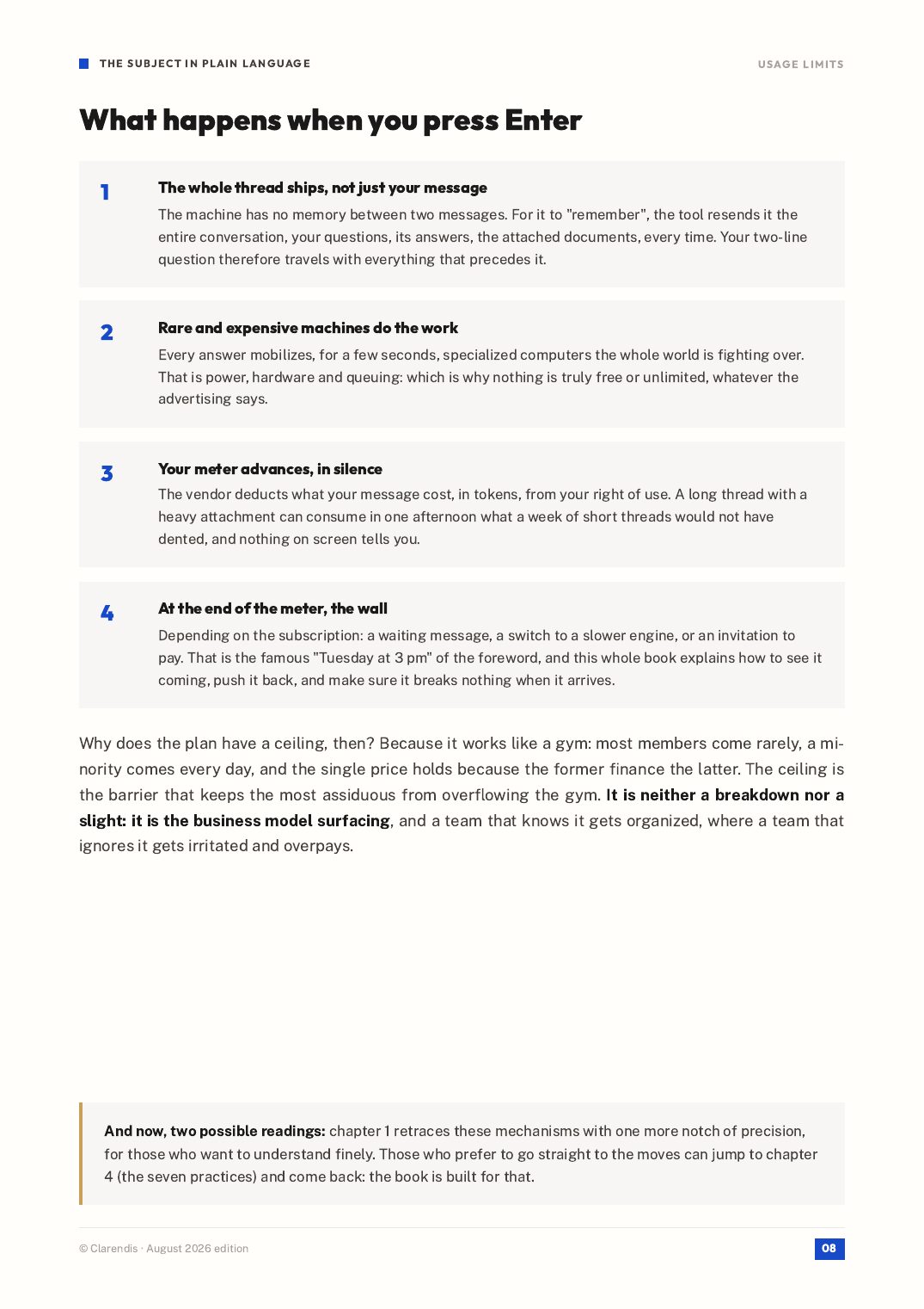 Page 8 of the white paper “Usage limits: producing with AI without buying time”