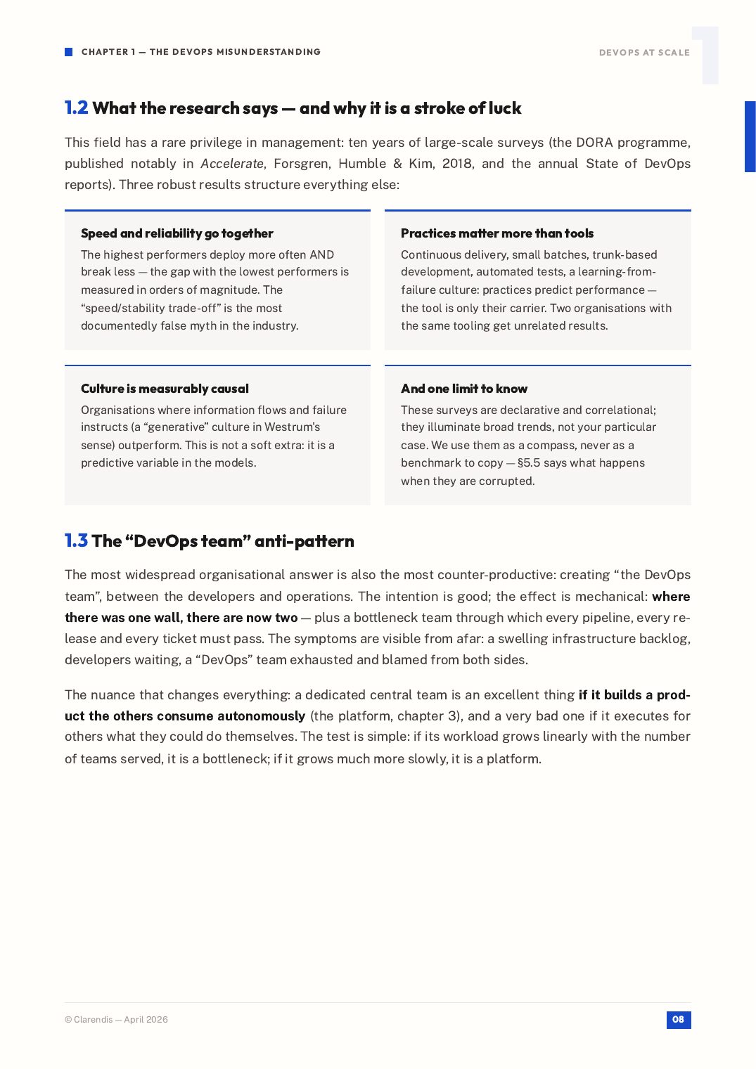 Page 8 of the white paper “DevOps at scale: Organisation and tooling”