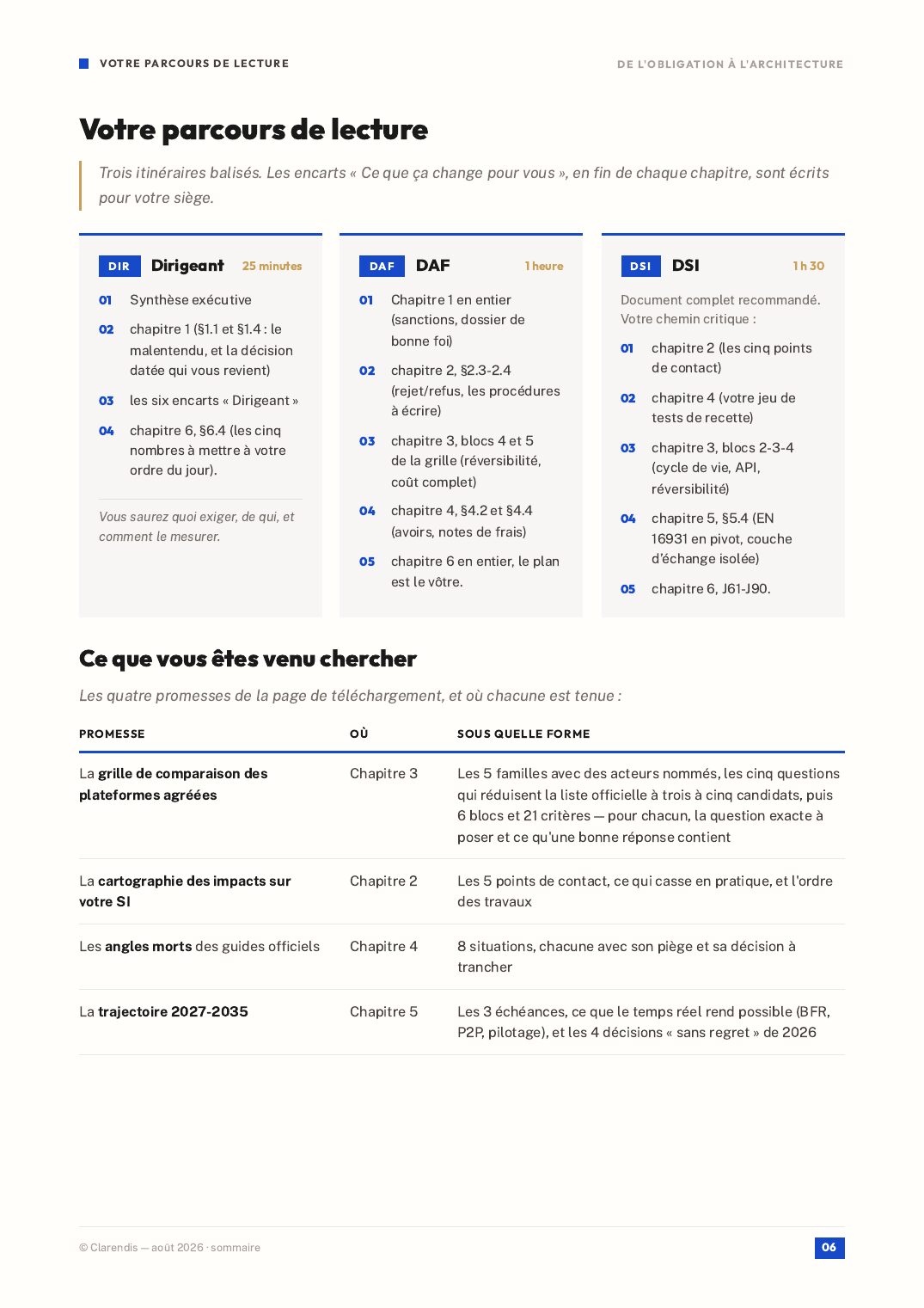 Page 6 du livre blanc « De l’obligation à l’architecture — Facturation électronique 2026-2035 »
