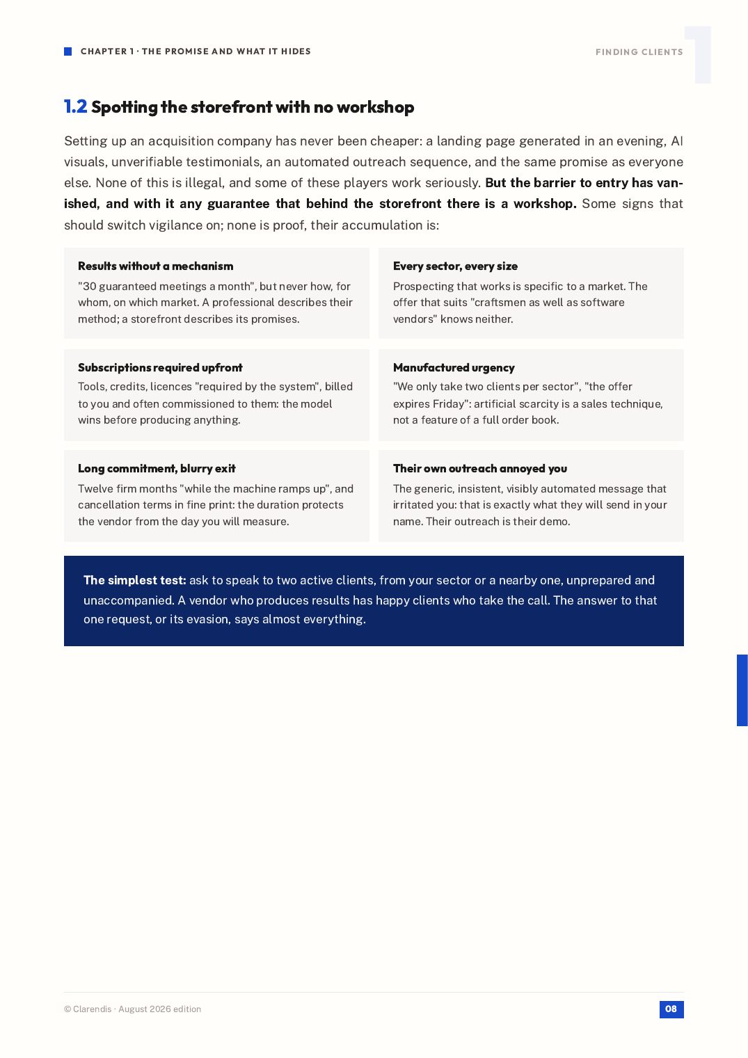 Page 8 of the white paper “Finding clients: what outsourced prospecting will not do for you”