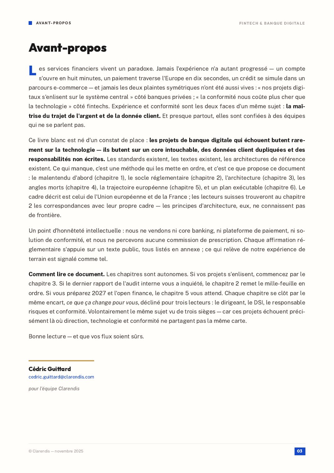 Page 3 du livre blanc « FinTech & Banque Digitale : Transformer les Services Financiers »