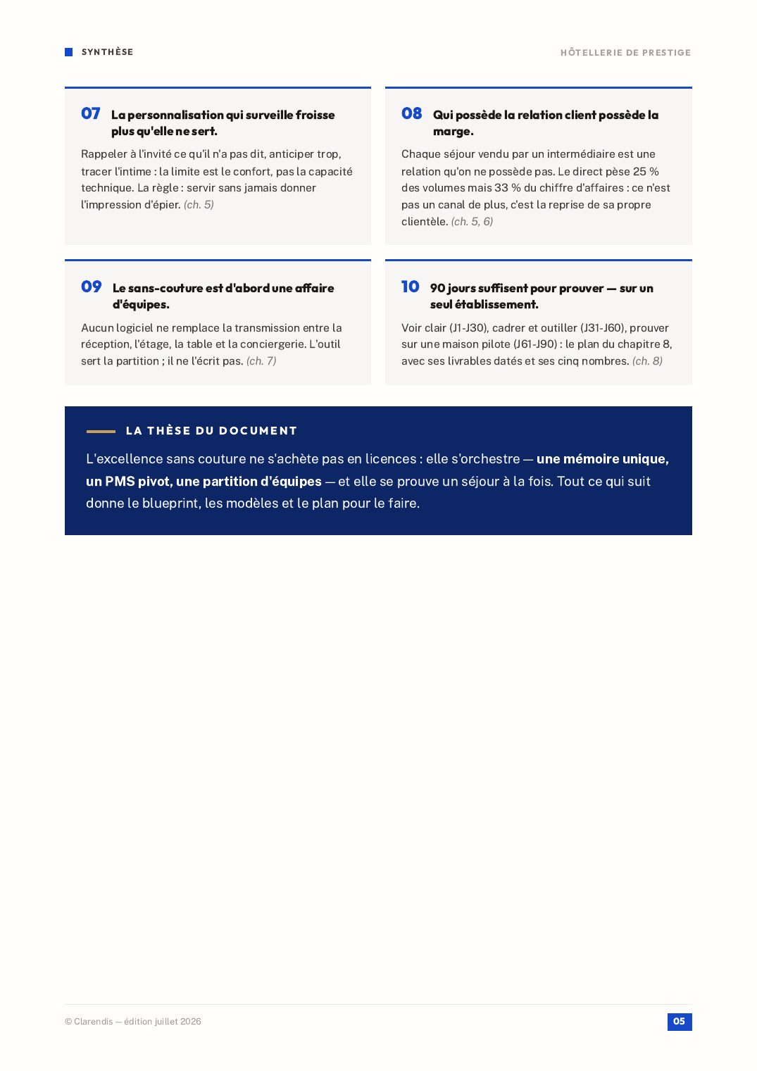 Page 5 du livre blanc « Hôtellerie de Prestige : Orchestration d’une Expérience Sans Couture »