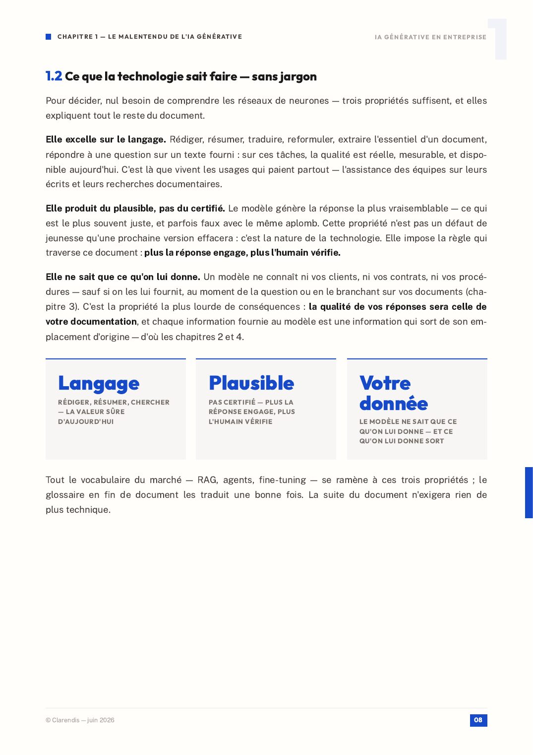 Page 8 du livre blanc « IA Générative en entreprise : Enjeux et prérequis »