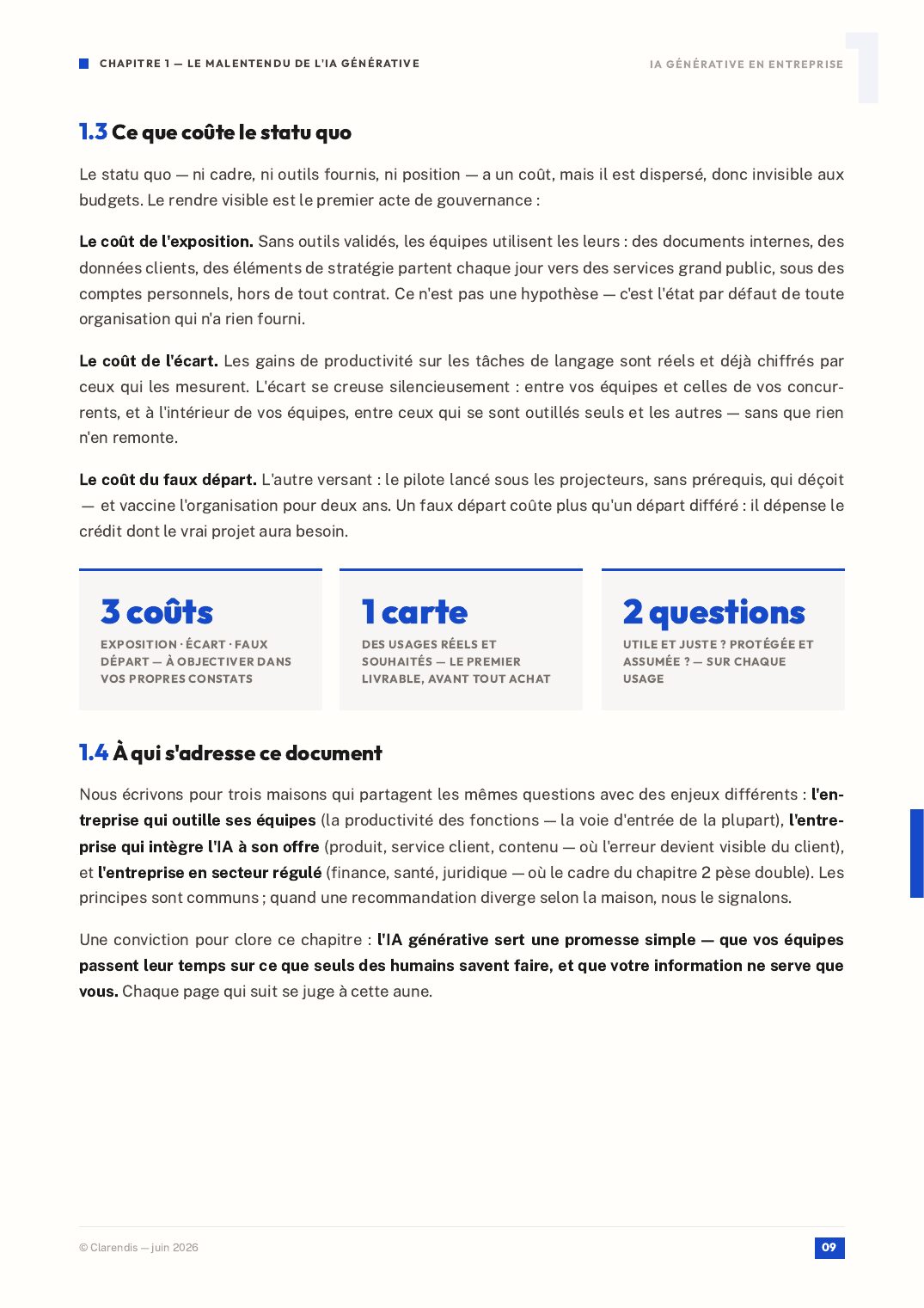 Page 9 du livre blanc « IA Générative en entreprise : Enjeux et prérequis »