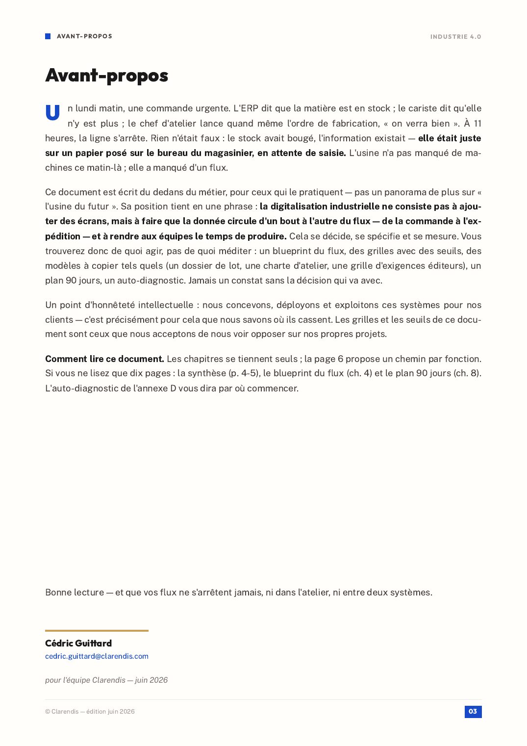 Page 3 du livre blanc « Industrie 4.0 : MES, WMS et Digitalisation de la Production »
