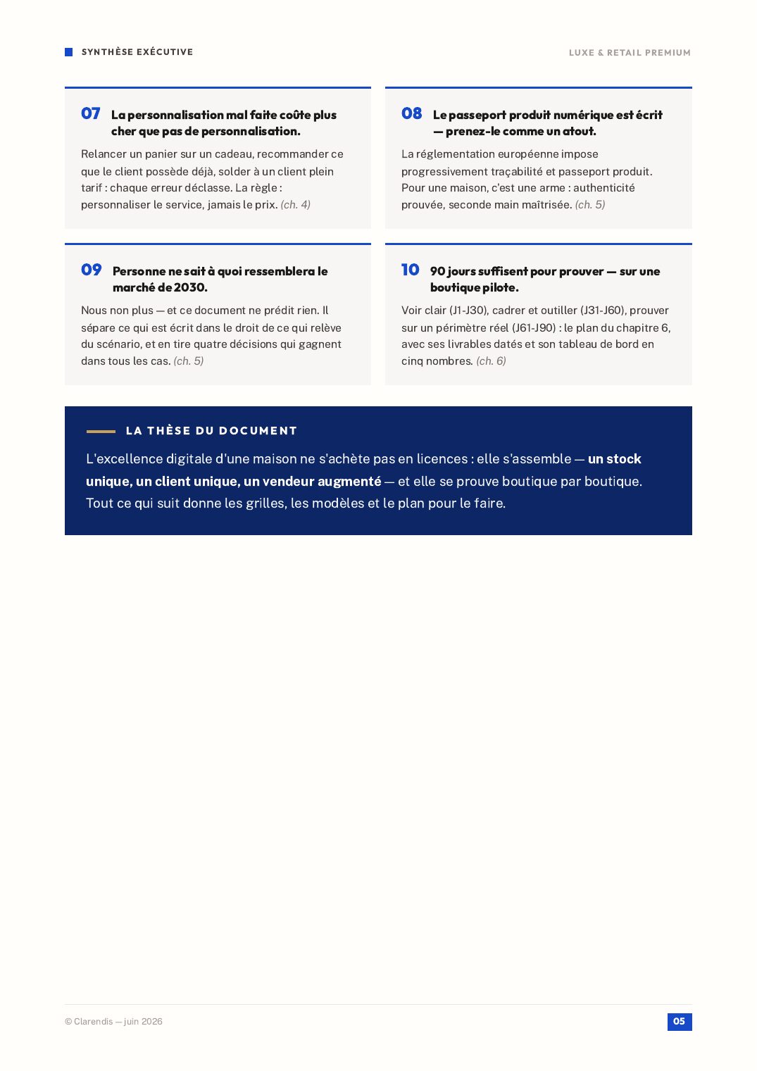 Page 5 du livre blanc « Luxe & Retail : Excellence Digitale et Expérience Client Premium »