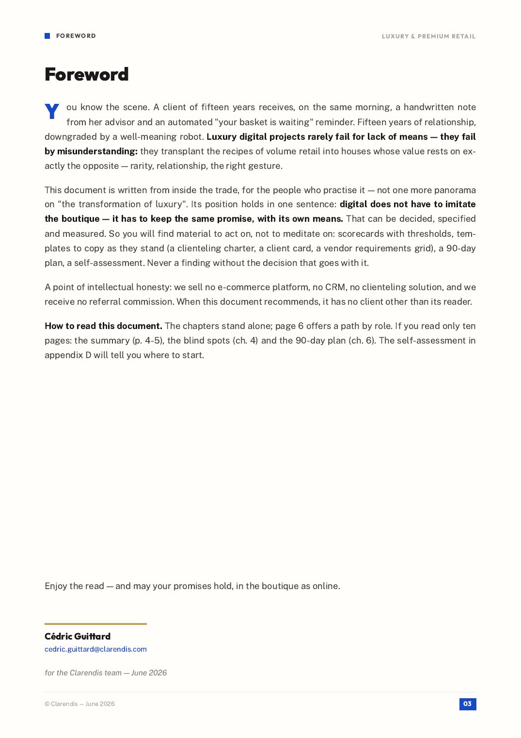 Page 3 of the white paper “Luxury & Retail: Digital Excellence and Premium Customer Experience”