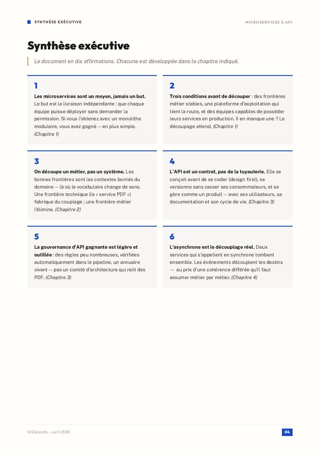 Page 4 du livre blanc « Microservices & API : Architectures Modernes pour l’Agilité »