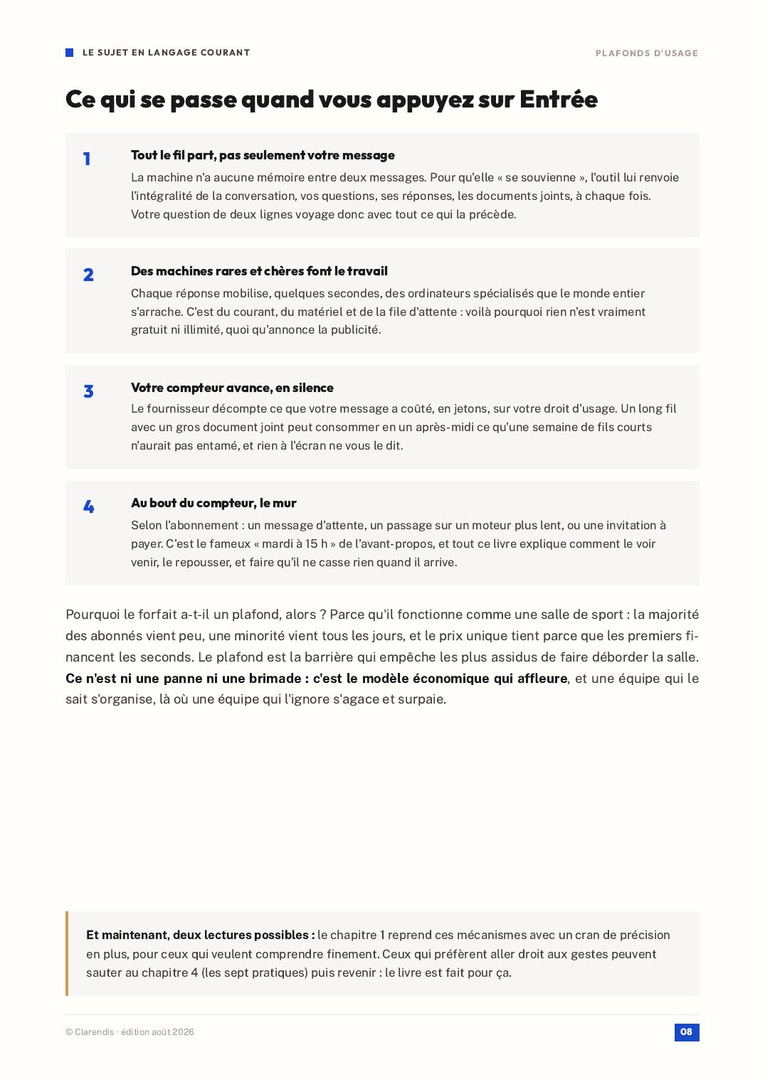 Page 8 du livre blanc « Plafonds d’usage : produire avec l’IA sans acheter du temps »